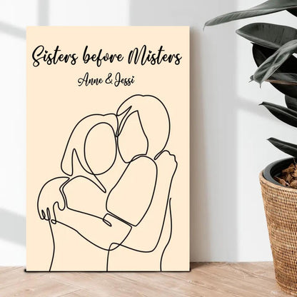 Personalisierte Leinwand - Sisters before Misters No. 1