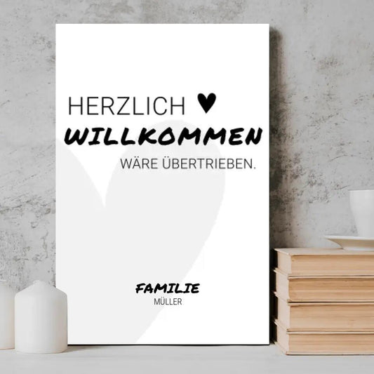 Personalisierte Leinwand - Herzlich Willkommen No. 1