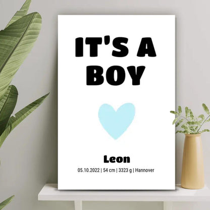 Personalisierte Leinwand - Geburt It's a Boy No. 1