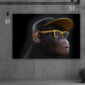 Leinwandbild Affe mit Sonnenbrille Modern Art Querformat