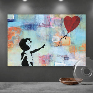 Leinwandbild Banksy Abstract Ballon Girl Querformat