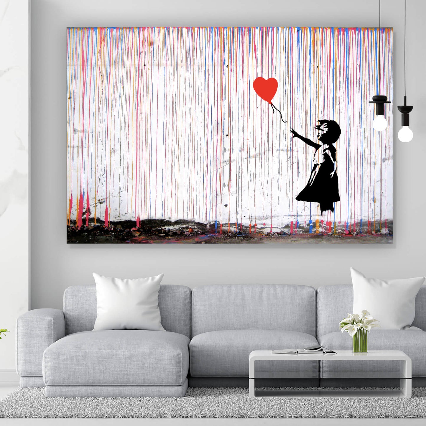 Leinwandbild Banksy Mädchen mit Ballon Querformat