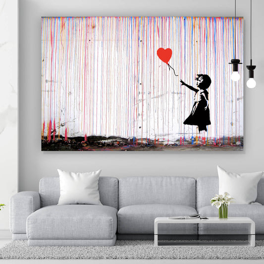 Leinwandbild Banksy Mädchen mit Ballon Querformat