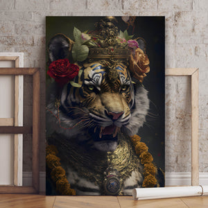 Leinwandbild König der Tiger Modern Art Hochformat
