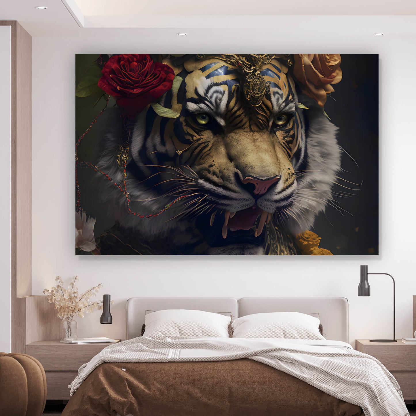 Leinwandbild König der Tiger Modern Art Querformat