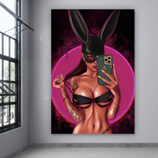 Leinwandbild Sexy Bunny Girl Hochformat