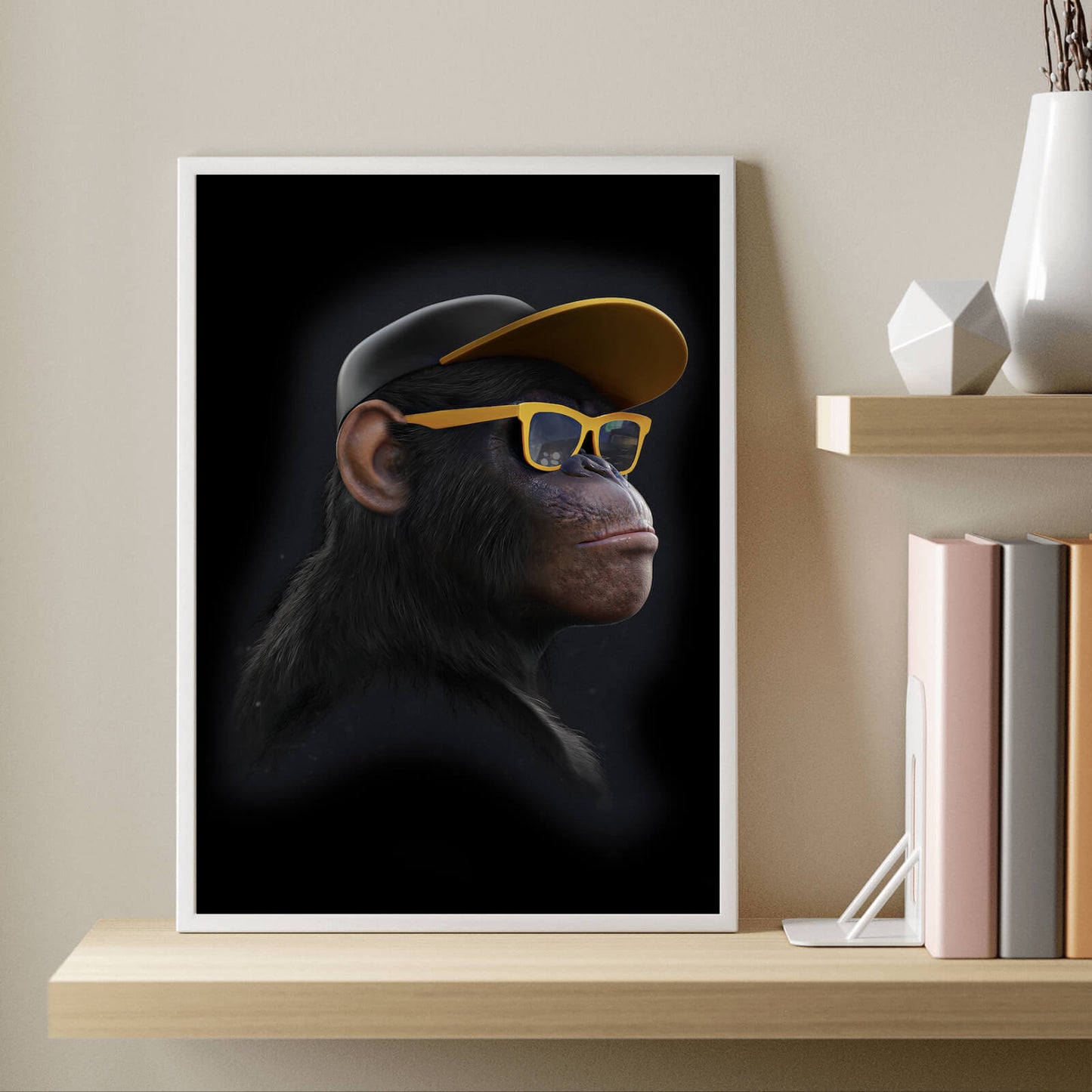 Poster Affe mit Sonnenbrille Modern Art Hochformat