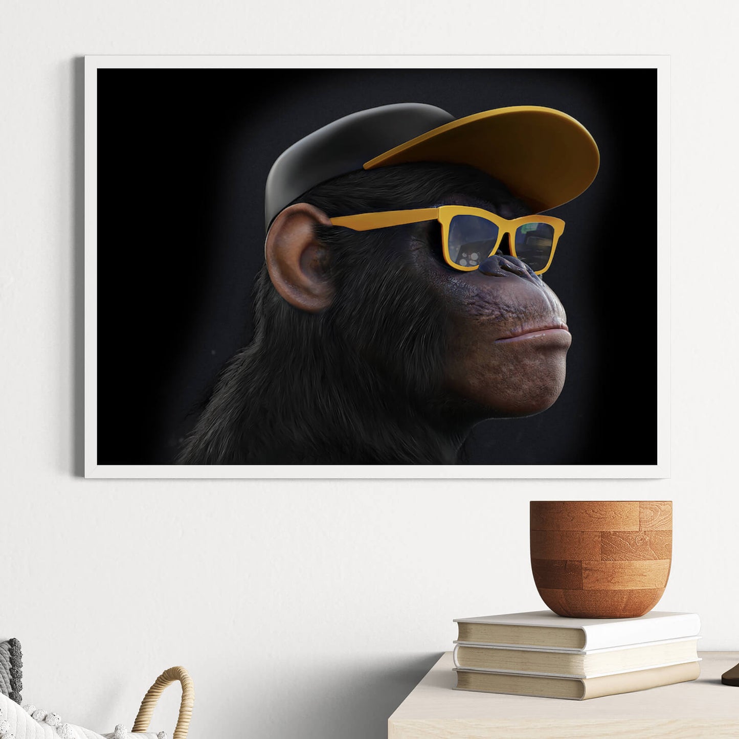 Poster Affe mit Sonnenbrille Modern Art Querformat