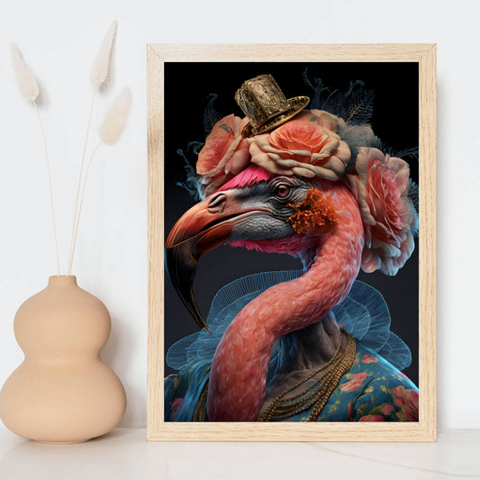 Poster Flamingo Portrait Modern Art Hochformat
