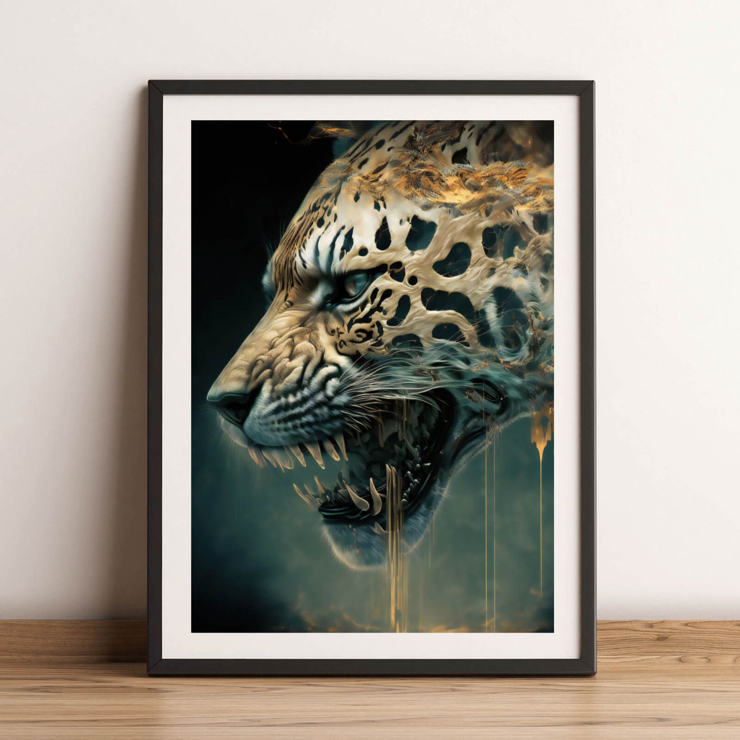 Poster Gefährlicher Leopard Hochformat