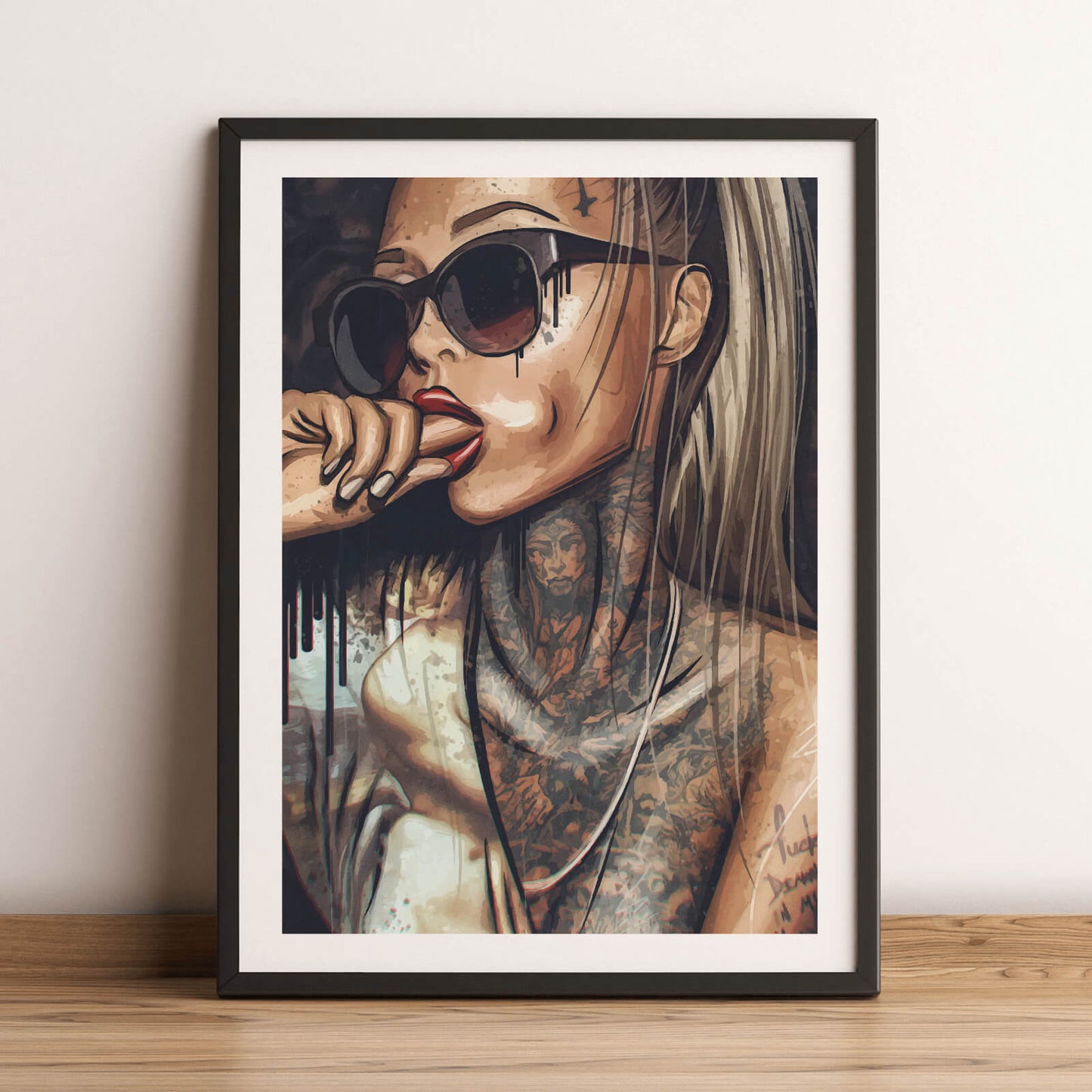 Poster Modern Art Tattoo Girl Hochformat