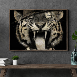 Poster Tiger im Anzug Querformat